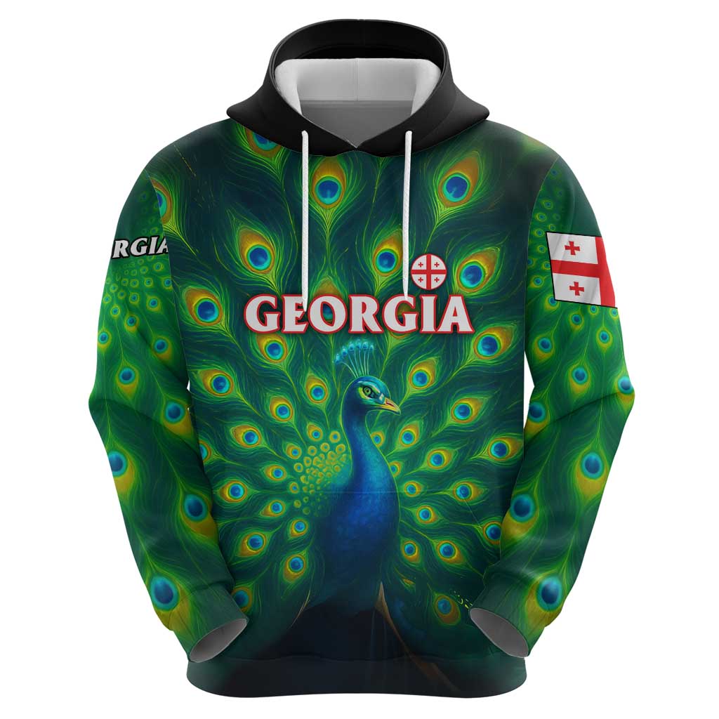 Georgia Peacock Hoodie with Slay in Silence Shine Like a Peacock Design - Wonder Print Shop