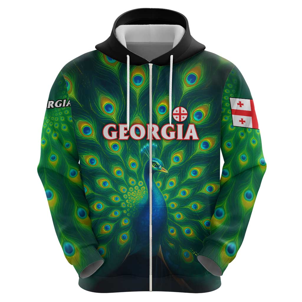 Georgia Peacock Hoodie with Slay in Silence Shine Like a Peacock Design - Wonder Print Shop