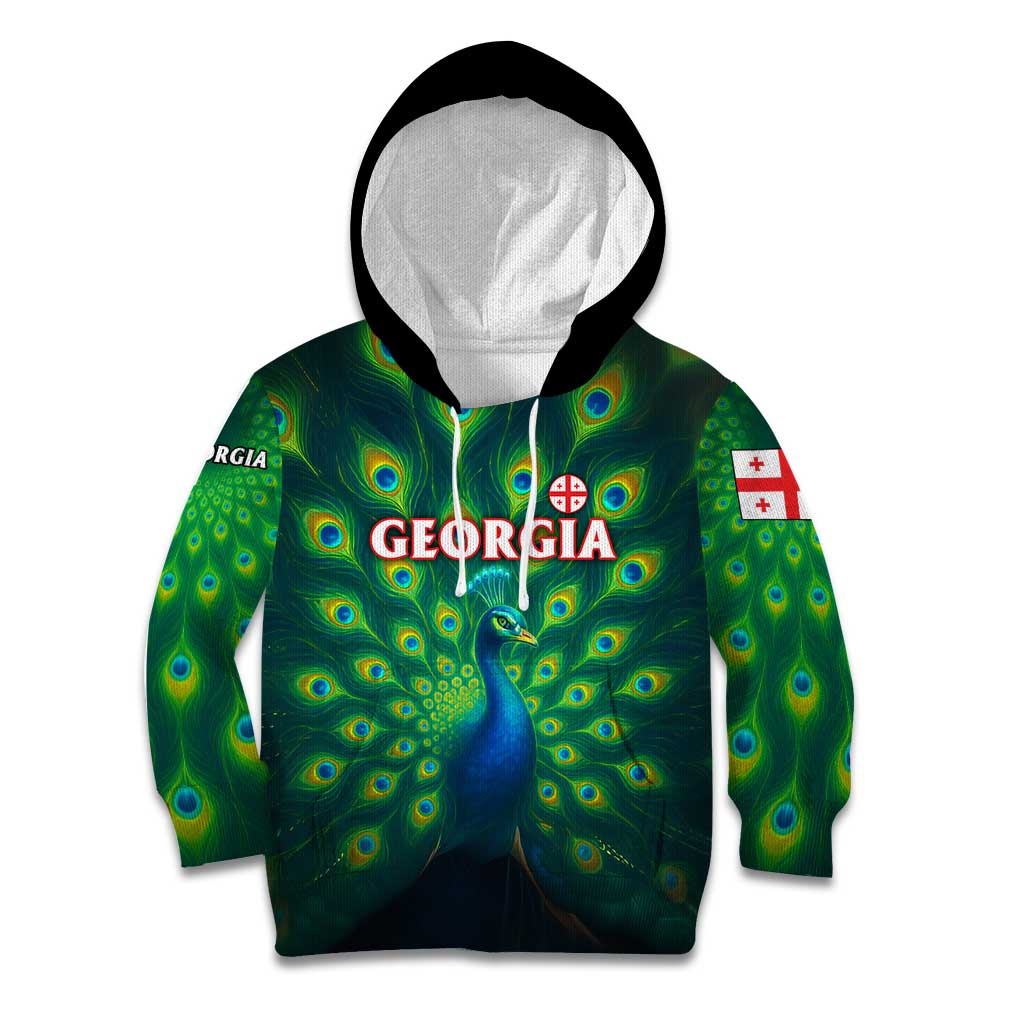 Georgia Peacock Kid Hoodie with Slay in Silence Shine Like a Peacock Design - Wonder Print Shop