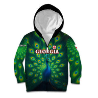 Georgia Peacock Kid Hoodie with Slay in Silence Shine Like a Peacock Design - Wonder Print Shop