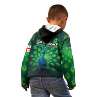 Georgia Peacock Kid Hoodie with Slay in Silence Shine Like a Peacock Design - Wonder Print Shop