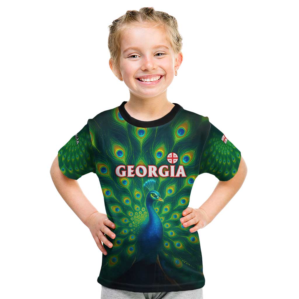 Georgia Peacock Kid T Shirt with Slay in Silence Shine Like a Peacock Design - Wonder Print Shop