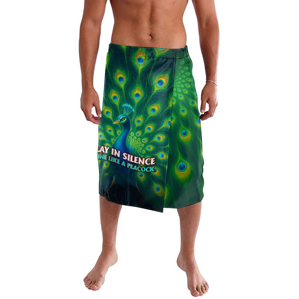 Georgia Peacock Lavalava with Slay in Silence Shine Like a Peacock Design - Wonder Print Shop