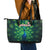 Georgia Peacock Leather Tote Bag with Slay in Silence Shine Like a Peacock Design - Wonder Print Shop
