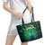Georgia Peacock Leather Tote Bag with Slay in Silence Shine Like a Peacock Design - Wonder Print Shop