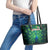 Georgia Peacock Leather Tote Bag with Slay in Silence Shine Like a Peacock Design - Wonder Print Shop
