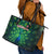 Georgia Peacock Leather Tote Bag with Slay in Silence Shine Like a Peacock Design - Wonder Print Shop