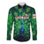 Georgia Peacock Long Sleeve Button Shirt with Slay in Silence Shine Like a Peacock Design - Wonder Print Shop