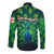 Georgia Peacock Long Sleeve Button Shirt with Slay in Silence Shine Like a Peacock Design - Wonder Print Shop