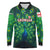Georgia Peacock Long Sleeve Polo Shirt with Slay in Silence Shine Like a Peacock Design - Wonder Print Shop