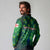Georgia Peacock Long Sleeve Polo Shirt with Slay in Silence Shine Like a Peacock Design - Wonder Print Shop