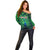 Georgia Peacock Off Shoulder Sweater with Slay in Silence Shine Like a Peacock Design - Wonder Print Shop