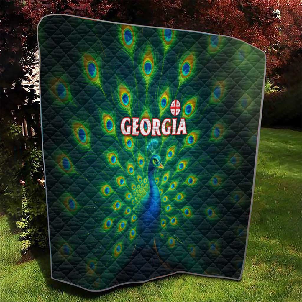 Georgia Peacock Quilt with Slay in Silence Shine Like a Peacock Design - Wonder Print Shop