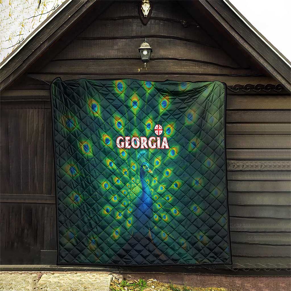 Georgia Peacock Quilt with Slay in Silence Shine Like a Peacock Design - Wonder Print Shop