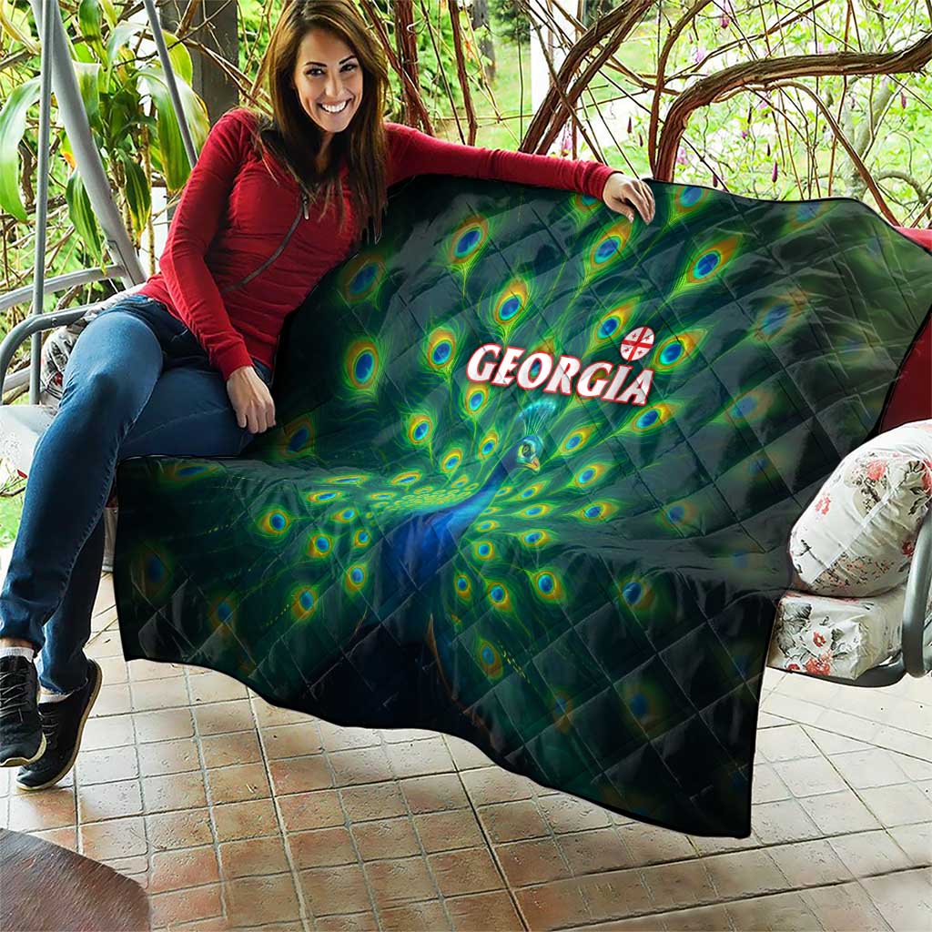 Georgia Peacock Quilt with Slay in Silence Shine Like a Peacock Design - Wonder Print Shop