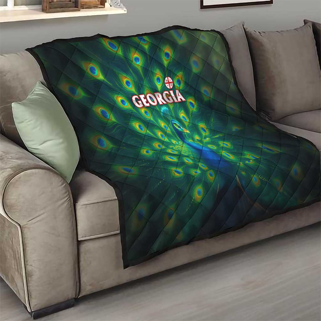 Georgia Peacock Quilt with Slay in Silence Shine Like a Peacock Design - Wonder Print Shop