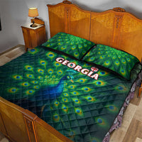 Georgia Peacock Quilt Bed Set with Slay in Silence Shine Like a Peacock Design - Wonder Print Shop