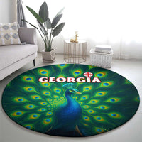 Georgia Peacock Round Carpet with Slay in Silence Shine Like a Peacock Design - Wonder Print Shop