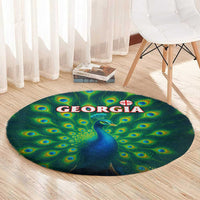 Georgia Peacock Round Carpet with Slay in Silence Shine Like a Peacock Design - Wonder Print Shop