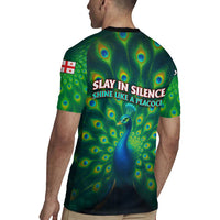 Georgia Peacock Rugby Jersey with Slay in Silence Shine Like a Peacock Design - Wonder Print Shop