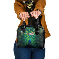 Georgia Peacock Shoulder Handbag with Slay in Silence Shine Like a Peacock Design - Wonder Print Shop