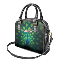 Georgia Peacock Shoulder Handbag with Slay in Silence Shine Like a Peacock Design - Wonder Print Shop