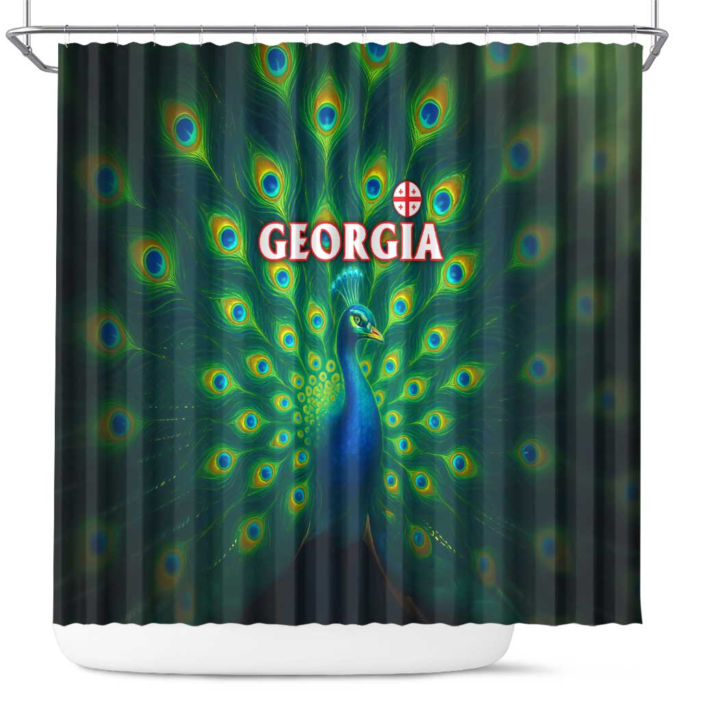Georgia Peacock Shower Curtain with Slay in Silence Shine Like a Peacock Design - Wonder Print Shop