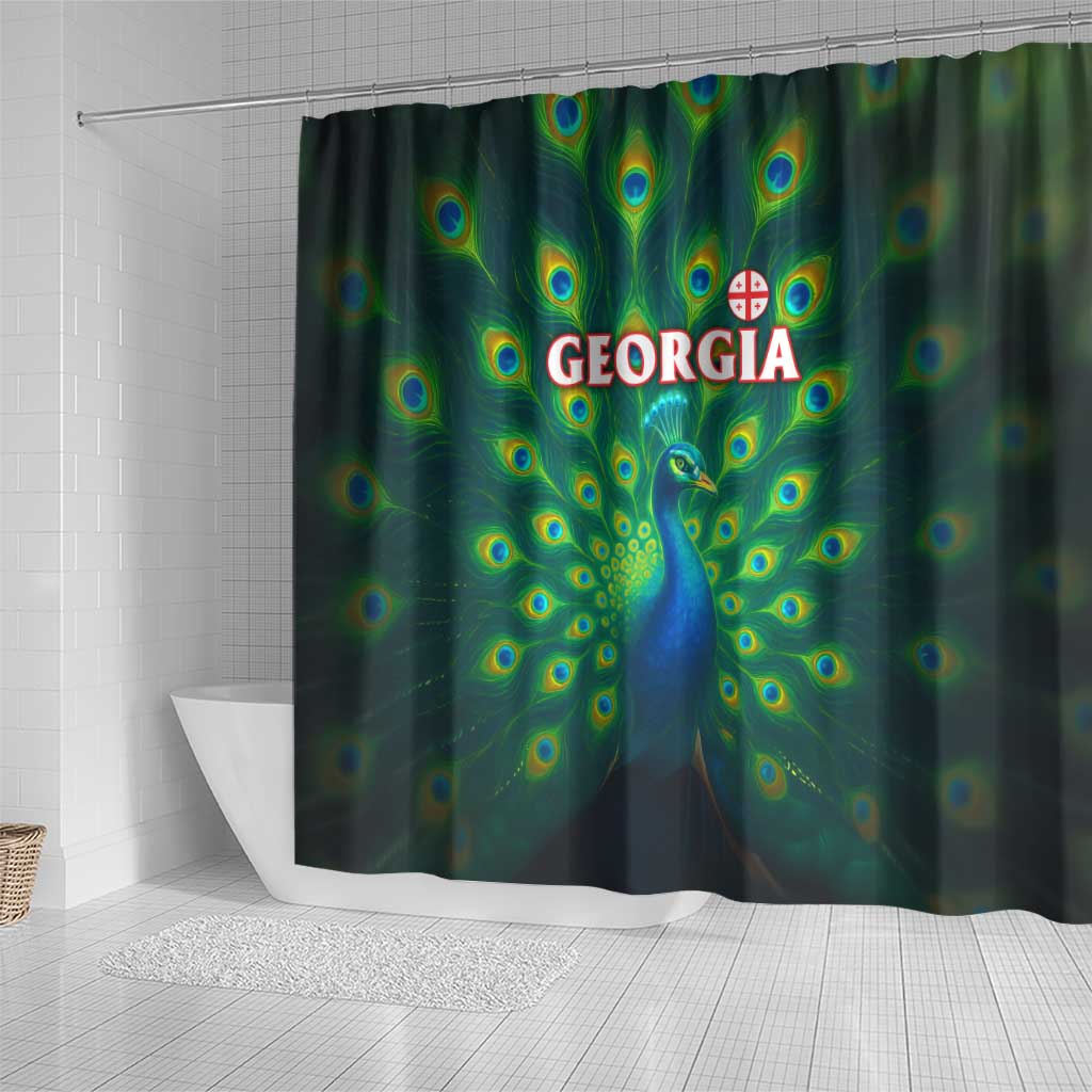 Georgia Peacock Shower Curtain with Slay in Silence Shine Like a Peacock Design - Wonder Print Shop