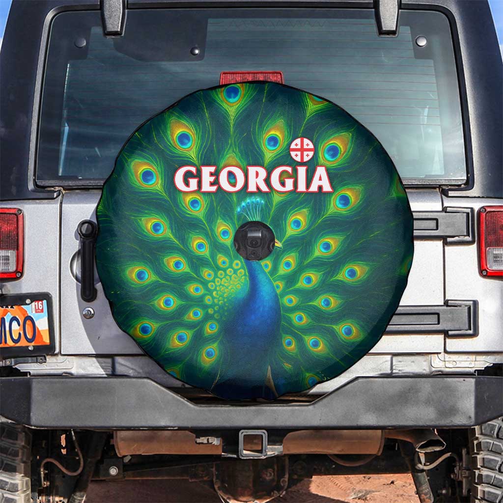 Georgia Peacock Spare Tire Cover with Slay in Silence Shine Like a Peacock Design - Wonder Print Shop