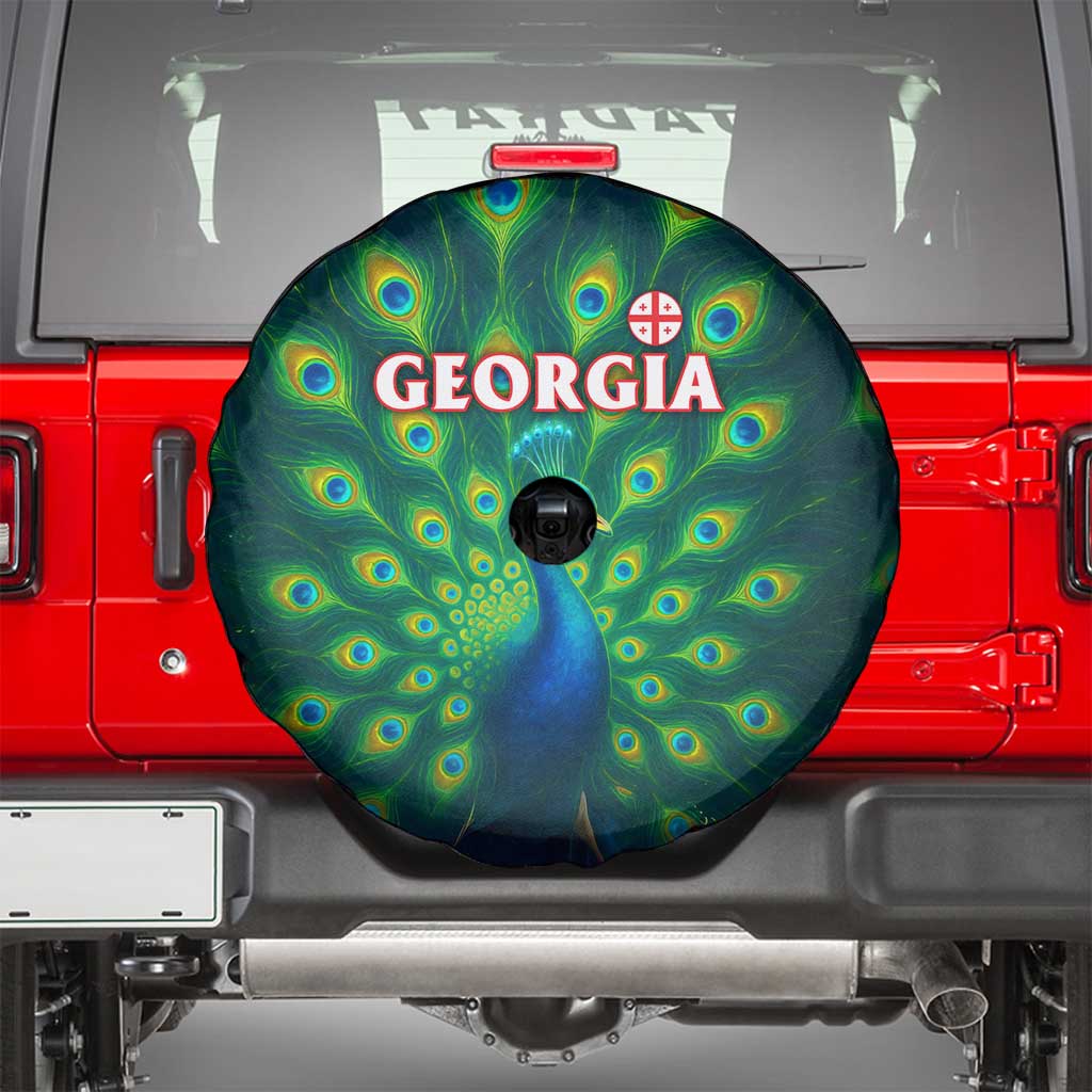 Georgia Peacock Spare Tire Cover with Slay in Silence Shine Like a Peacock Design - Wonder Print Shop