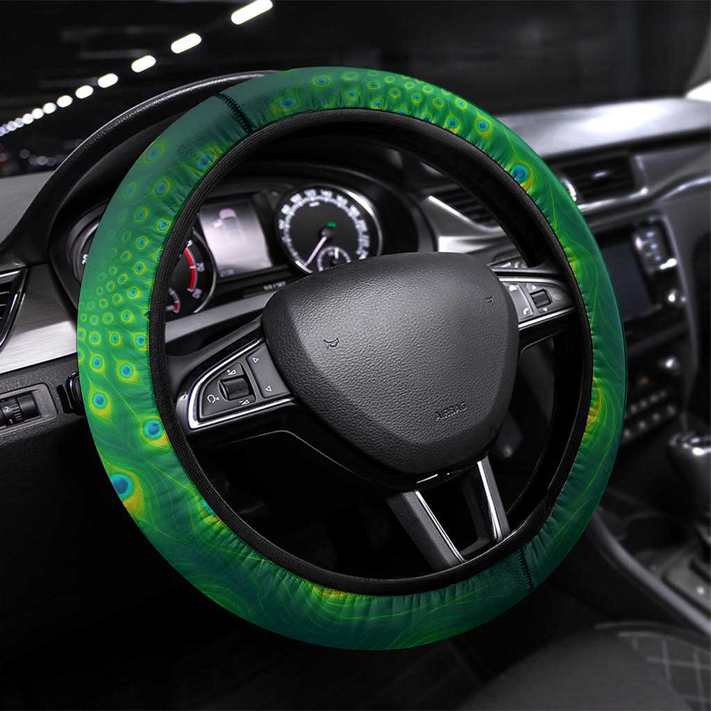 Georgia Peacock Steering Wheel Cover with Slay in Silence Shine Like a Peacock Design - Wonder Print Shop