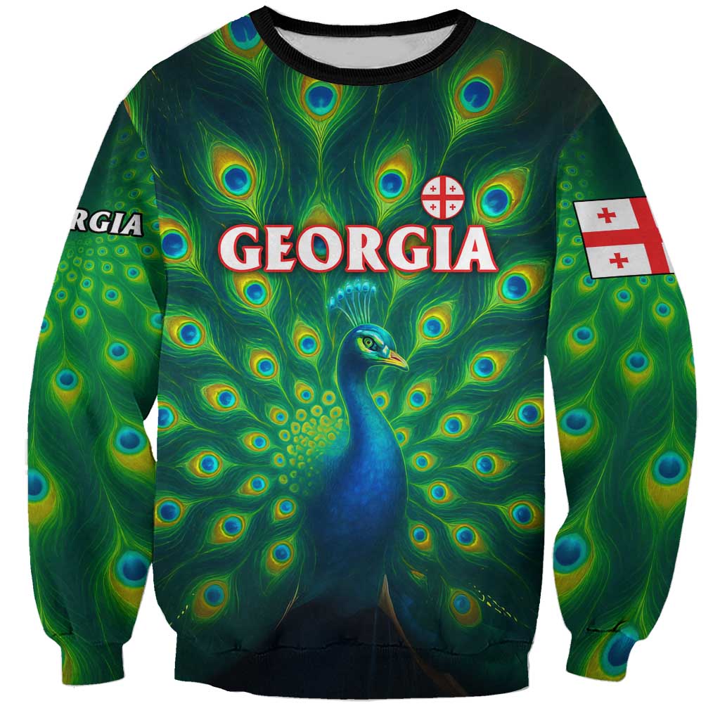 Georgia Peacock Sweatshirt with Slay in Silence Shine Like a Peacock Design - Wonder Print Shop