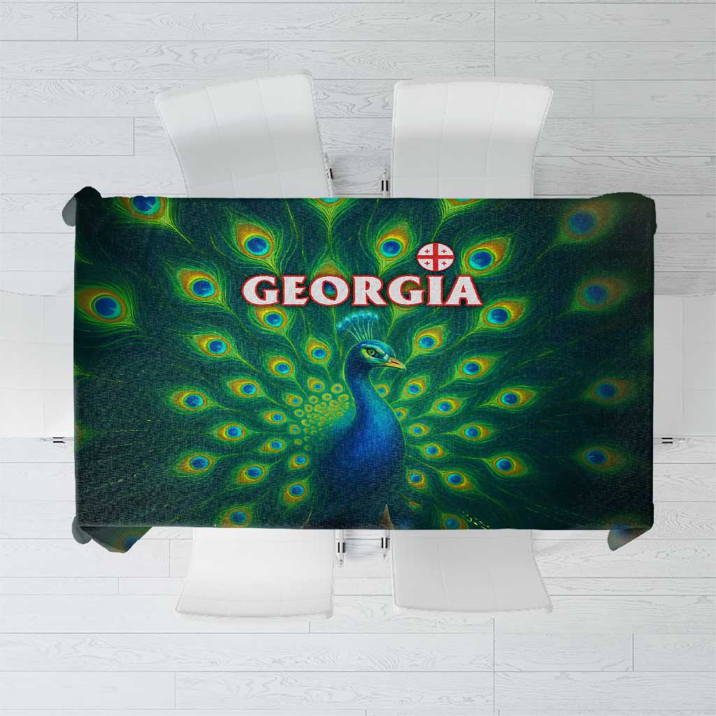 Georgia Peacock Tablecloth with Slay in Silence Shine Like a Peacock Design - Wonder Print Shop