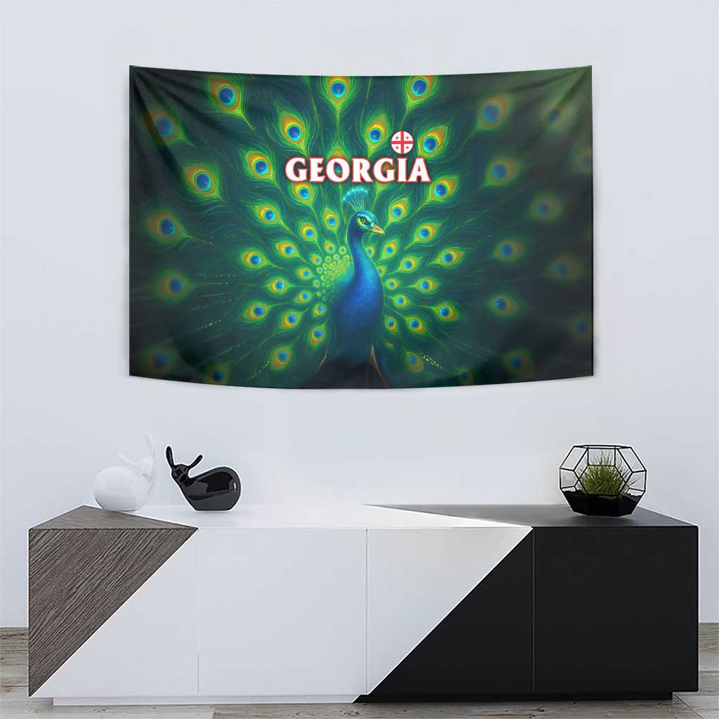 Georgia Peacock Tapestry with Slay in Silence Shine Like a Peacock Design - Wonder Print Shop