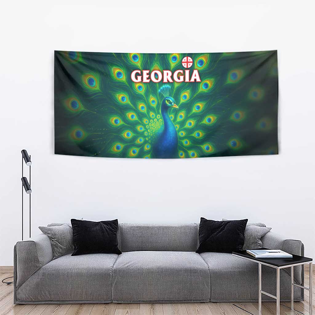 Georgia Peacock Tapestry with Slay in Silence Shine Like a Peacock Design - Wonder Print Shop