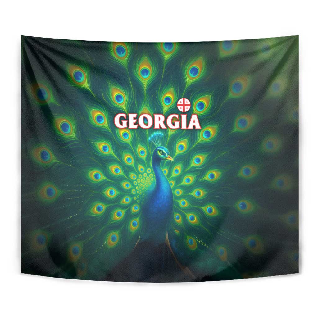 Georgia Peacock Tapestry with Slay in Silence Shine Like a Peacock Design - Wonder Print Shop
