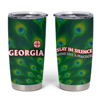 Georgia Peacock Tumbler Cup with Slay in Silence Shine Like a Peacock Design - Wonder Print Shop