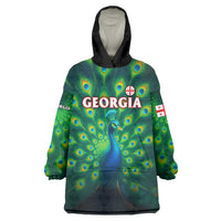 Georgia Peacock Wearable Blanket Hoodie with Slay in Silence Shine Like a Peacock Design - Wonder Print Shop