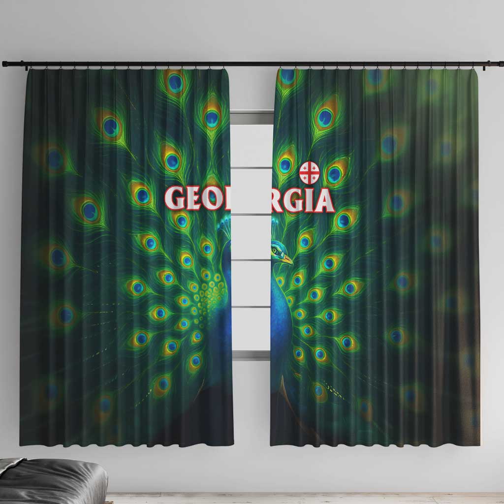 Georgia Peacock Window Curtain with Slay in Silence Shine Like a Peacock Design - Wonder Print Shop