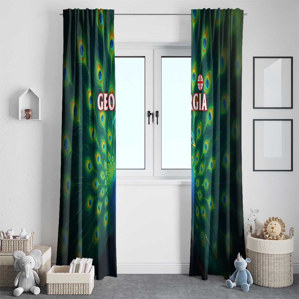 Georgia Peacock Window Curtain with Slay in Silence Shine Like a Peacock Design - Wonder Print Shop