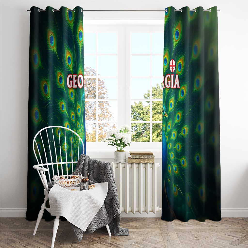 Georgia Peacock Window Curtain with Slay in Silence Shine Like a Peacock Design - Wonder Print Shop
