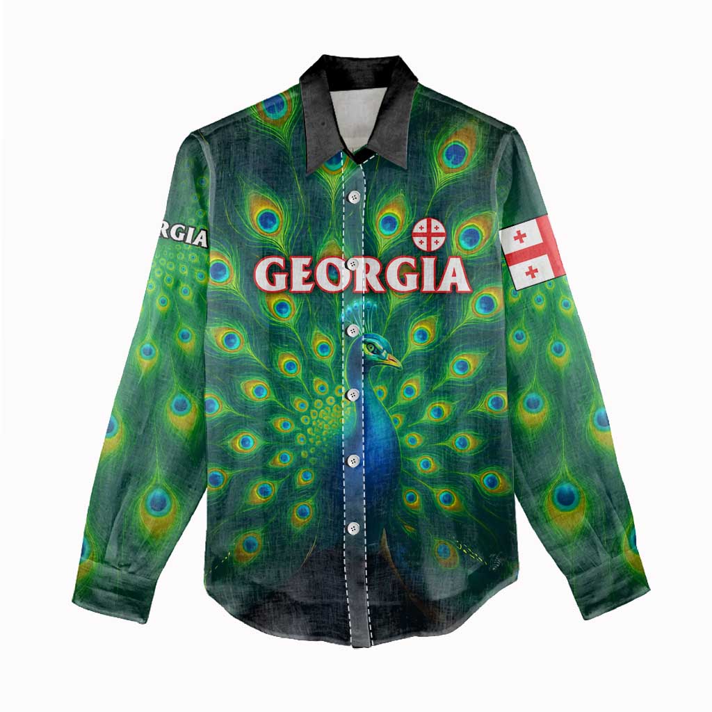 Georgia Peacock Women Casual Shirt with Slay in Silence Shine Like a Peacock Design - Wonder Print Shop