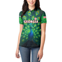 Georgia Peacock Women Polo Shirt with Slay in Silence Shine Like a Peacock Design - Wonder Print Shop