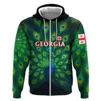 Georgia Peacock Zip Hoodie with Slay in Silence Shine Like a Peacock Design - Wonder Print Shop