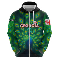 Georgia Peacock Zip Hoodie with Slay in Silence Shine Like a Peacock Design - Wonder Print Shop