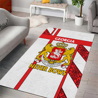 Georgia Area Rug with Red Cross and Golden Lions Emblem Never Bows Design - Wonder Print Shop