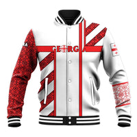 Georgia Baseball Jacket with Red Cross and Golden Lions Emblem Never Bows Design - Wonder Print Shop