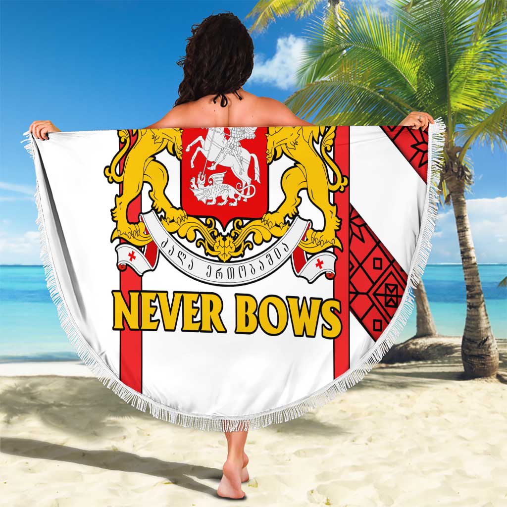 Georgia Beach Blanket with Red Cross and Golden Lions Emblem Never Bows Design - Wonder Print Shop