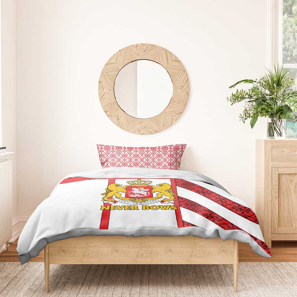 Georgia Bedding Set with Red Cross and Golden Lions Emblem Never Bows Design - Wonder Print Shop