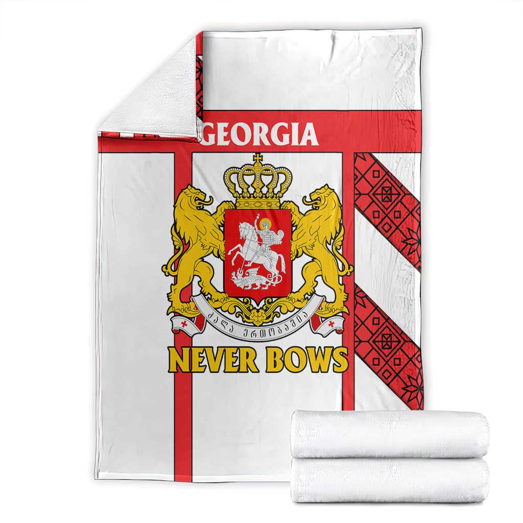 Georgia Blanket with Red Cross and Golden Lions Emblem Never Bows Design - Wonder Print Shop